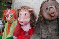 Drei Masken als Tiere